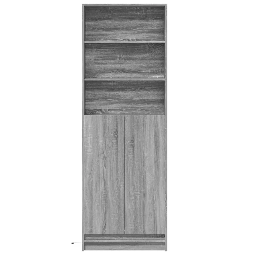 Buffet haut LED sonoma gris 69x32,5x200 cm bois d’ingénierie - 6
