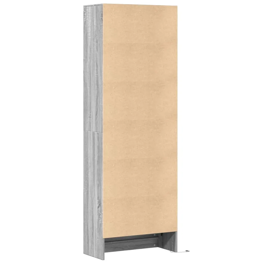 Buffet haut LED sonoma gris 69x32,5x200 cm bois d’ingénierie - 8