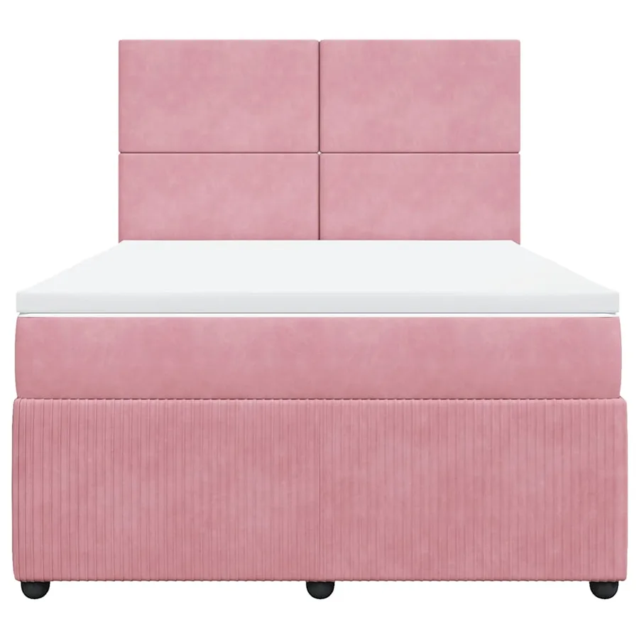 Sommier à lattes de lit avec matelas Rose 140x200 cm Velours - 6