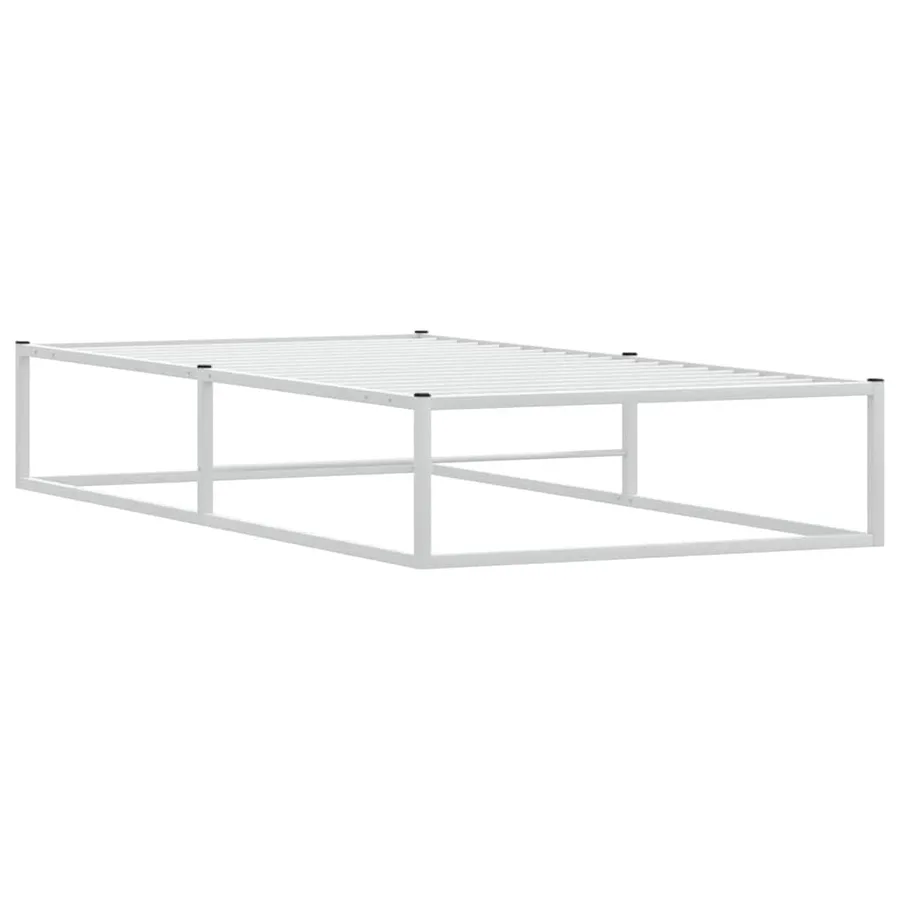 Cadre de lit sans matelas blanc 90x200 cm métal - 3