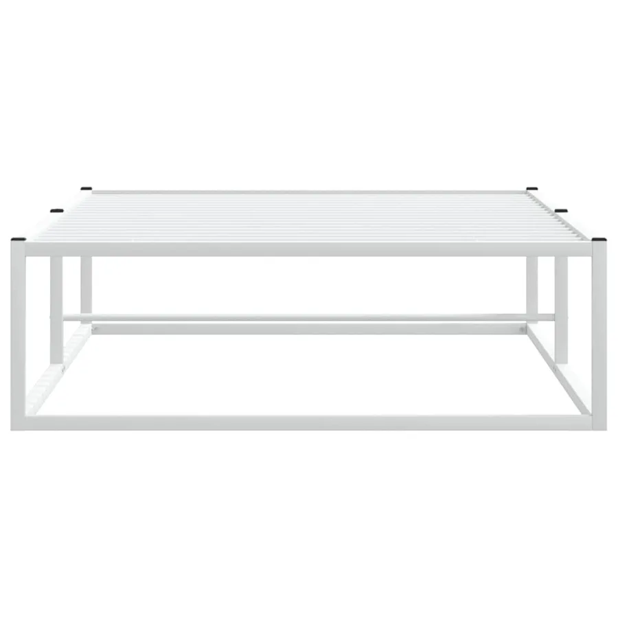 Cadre de lit sans matelas blanc 90x200 cm métal - 4