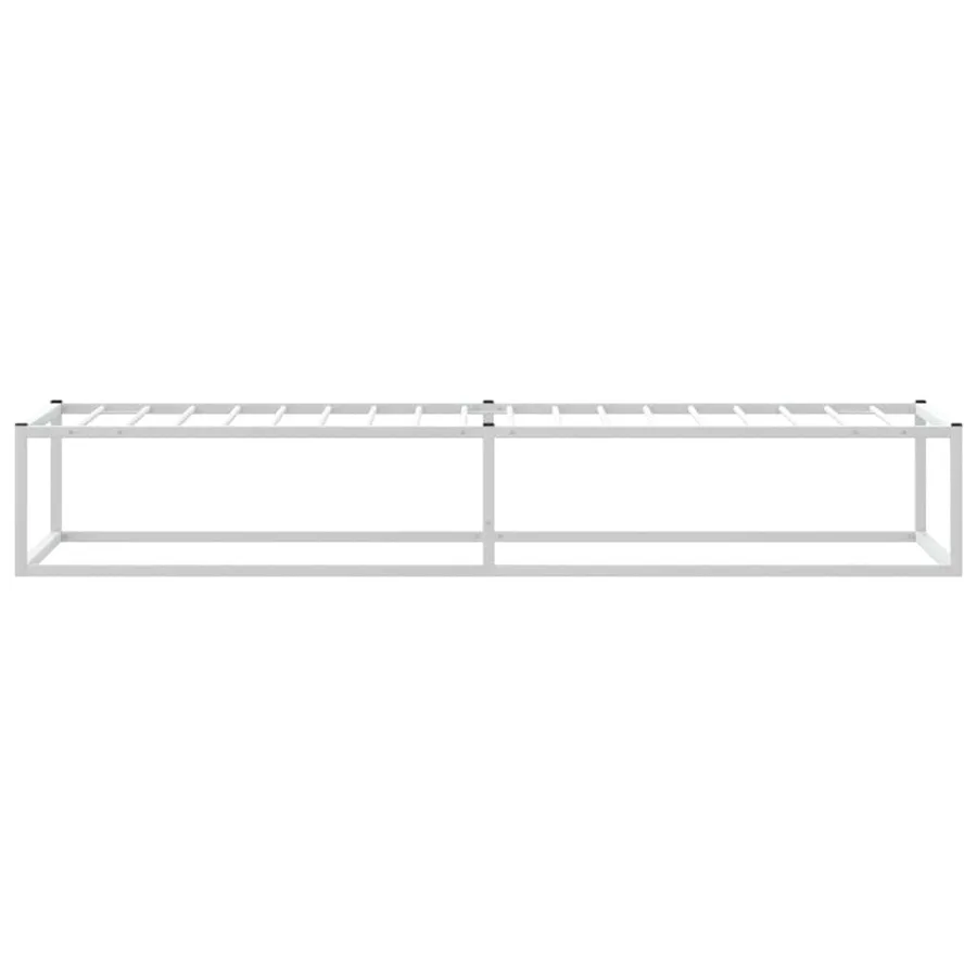 Cadre de lit sans matelas blanc 90x200 cm métal - 5