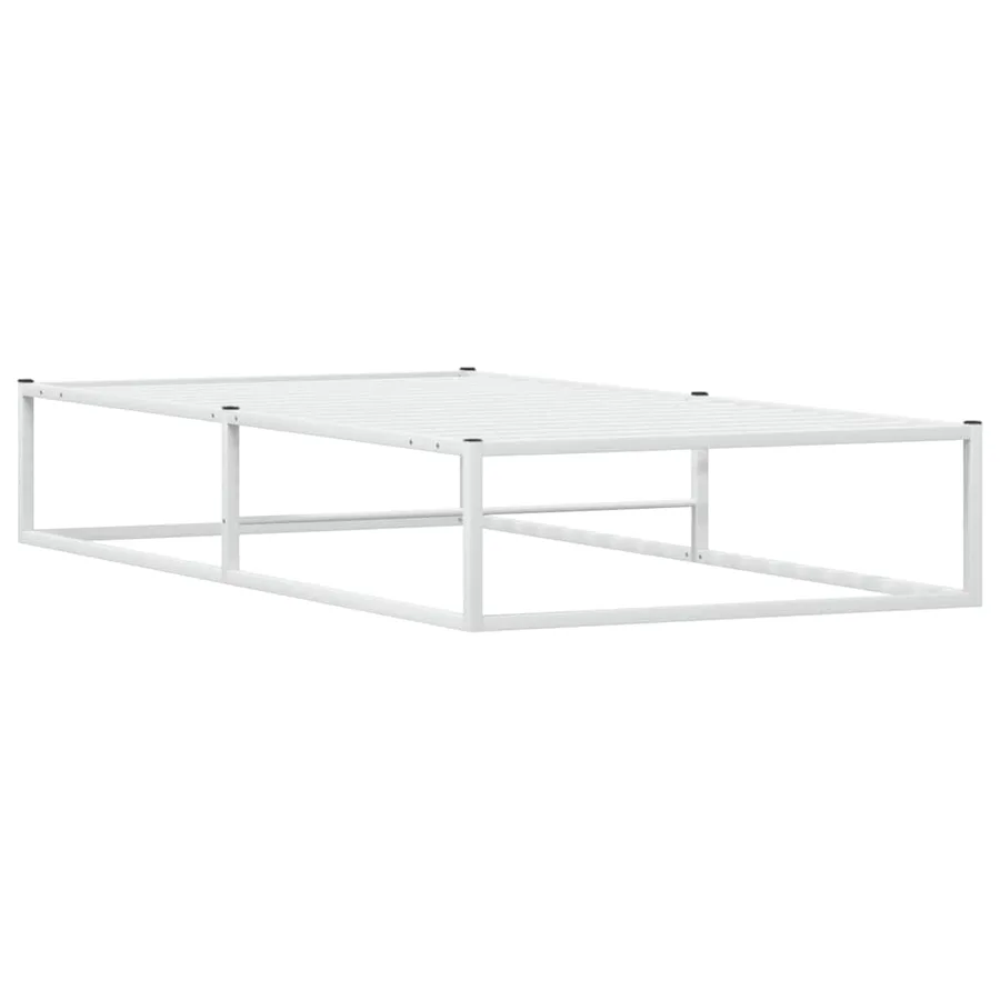 Cadre de lit sans matelas blanc 90x200 cm métal - 6