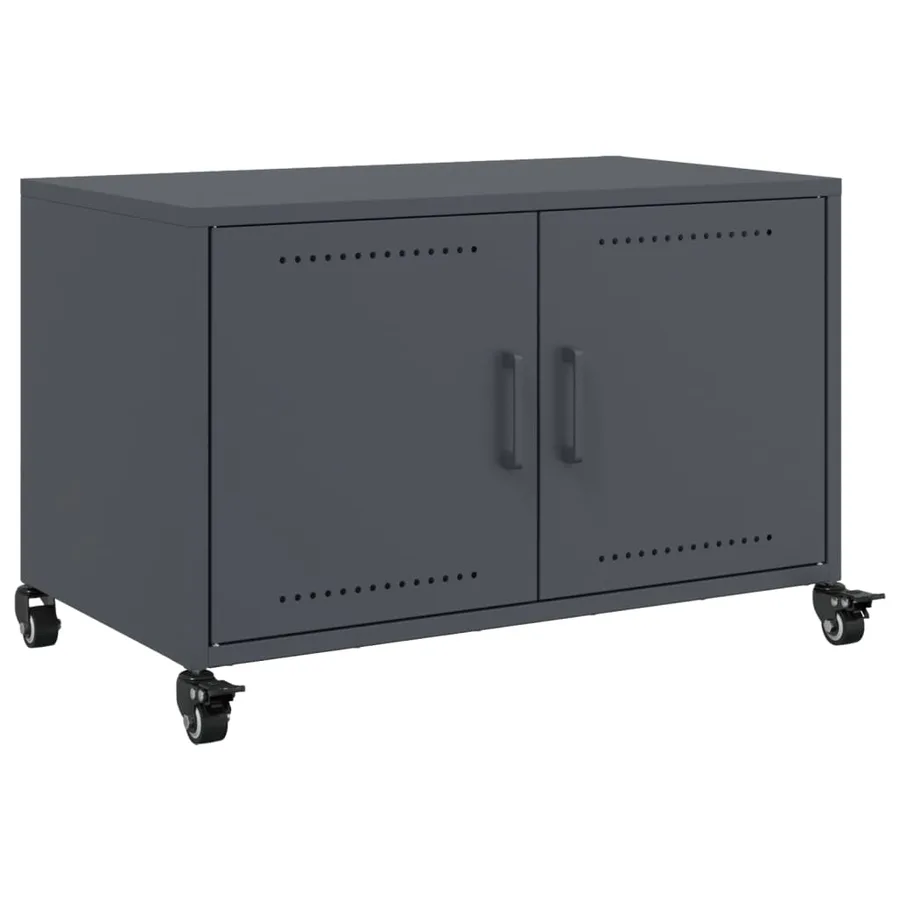 Meuble TV anthracite 68x39x43,5 cm acier - 2