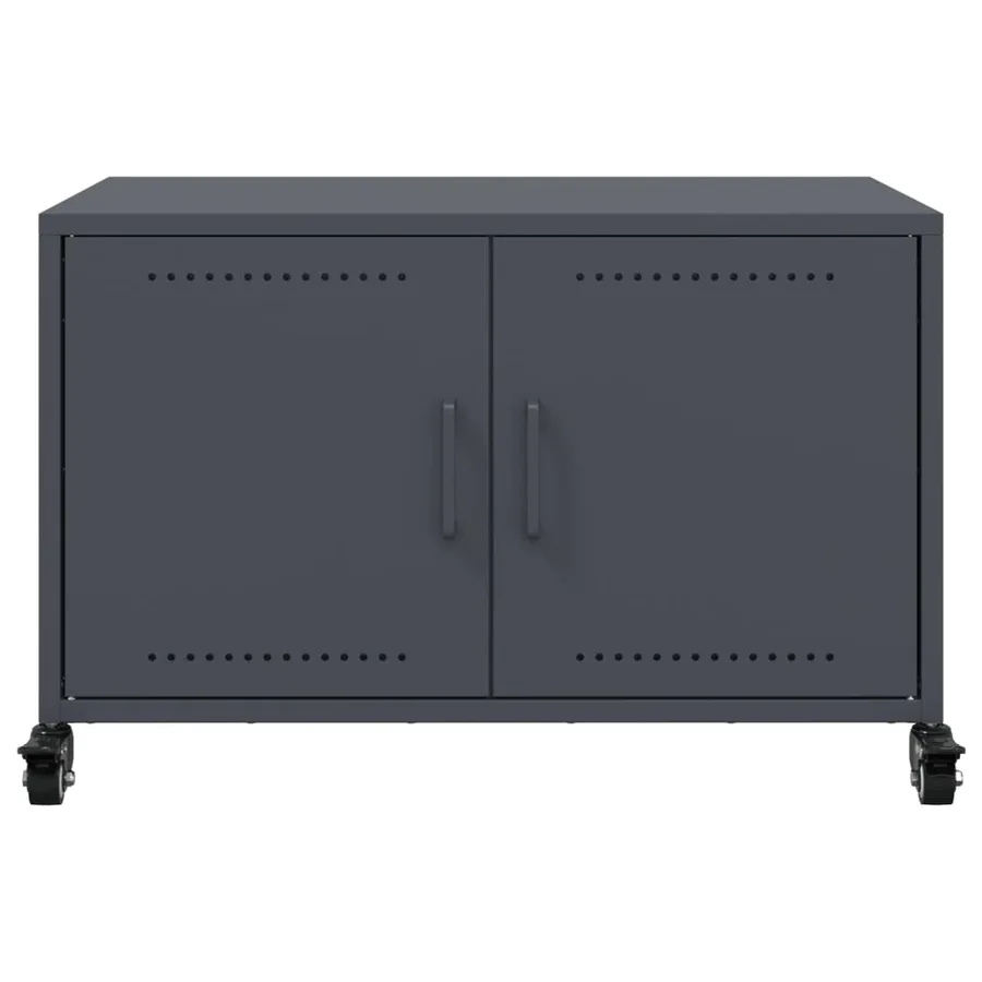 Meuble TV anthracite 68x39x43,5 cm acier - 6