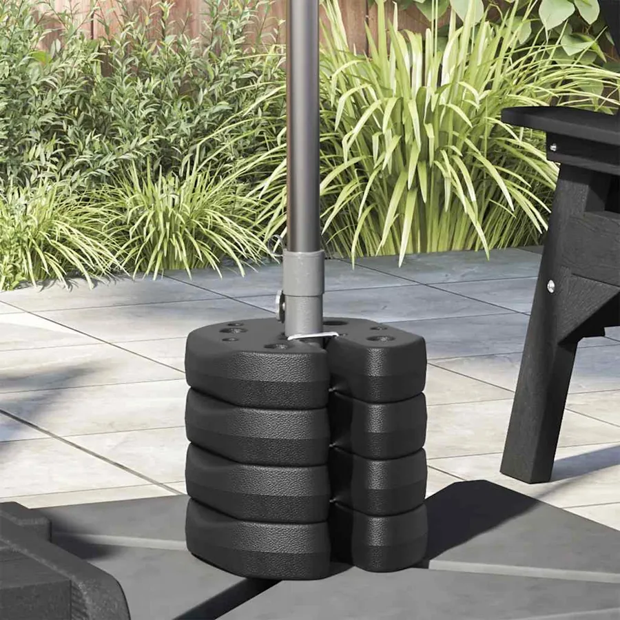 Poids pour belvédère 4 pcs Noir 220x50 mm Béton