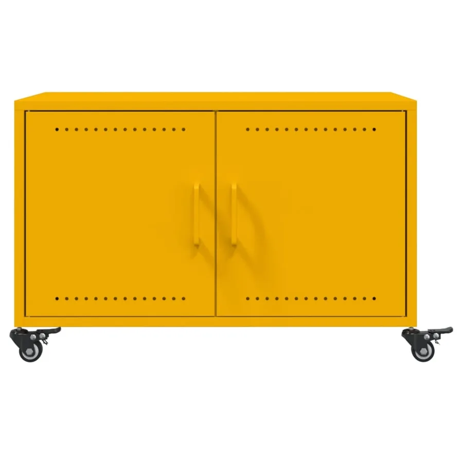 Table basse jaune moutarde 68x50x43,5 cm acier - 6