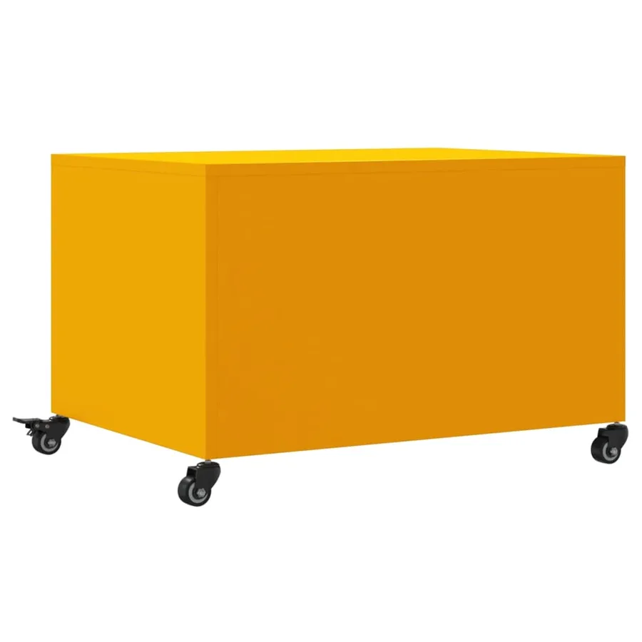 Table basse jaune moutarde 68x50x43,5 cm acier - 8