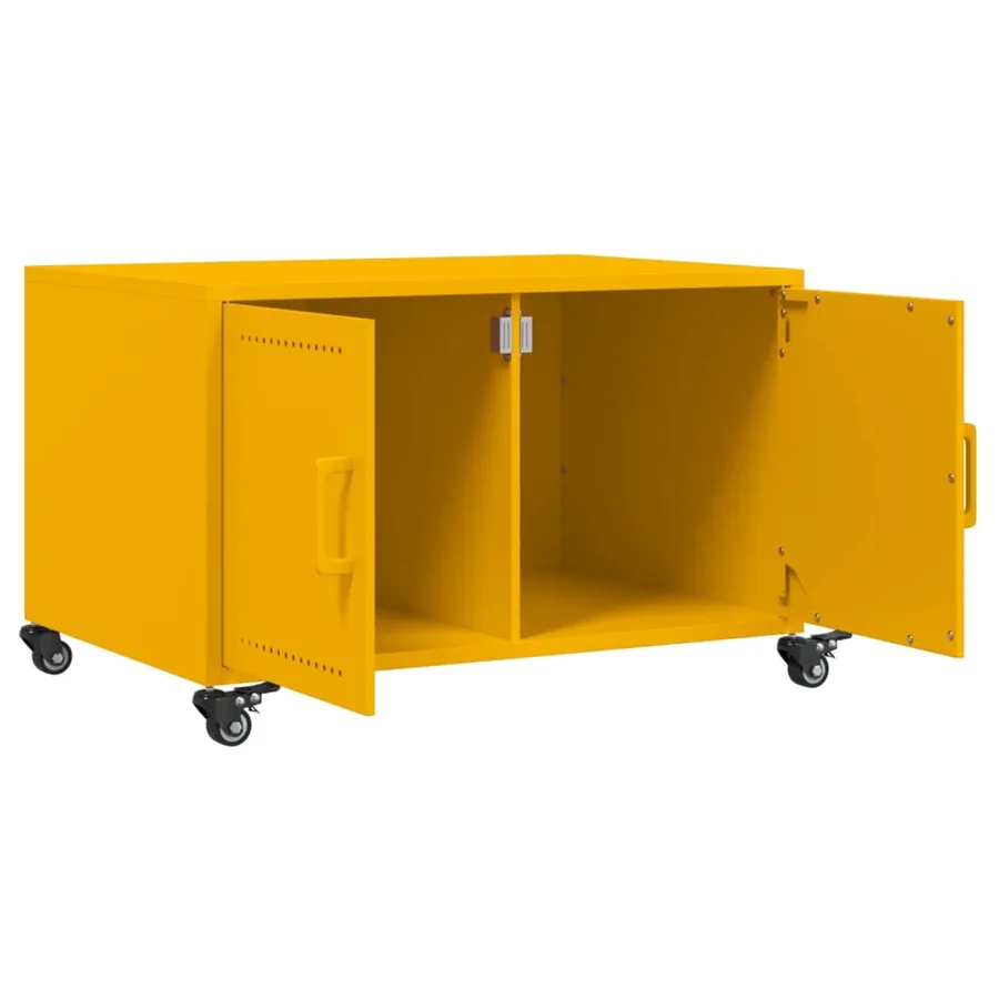 Table basse jaune moutarde 68x50x43,5 cm acier - 9