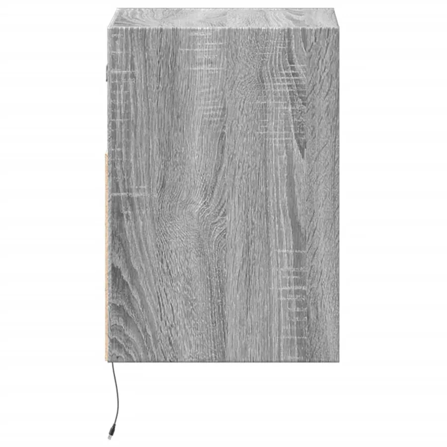Tables de chevet murales avec lumières LED 2 pcs sonoma gris - 7