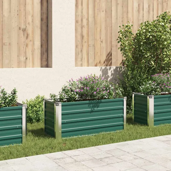 Lit surélevé de jardin Acier galvanisé 100x40x45 cm Vert