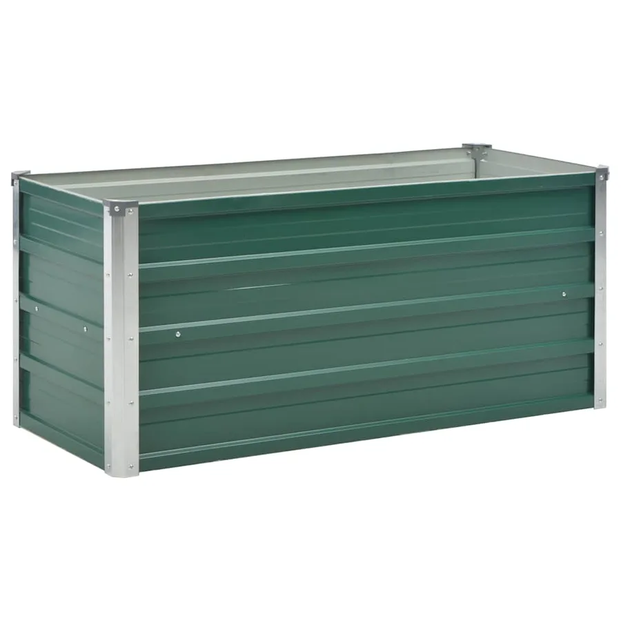 Raised Garden Bed Galvanised Steel 100x40x45 cm Green - 2