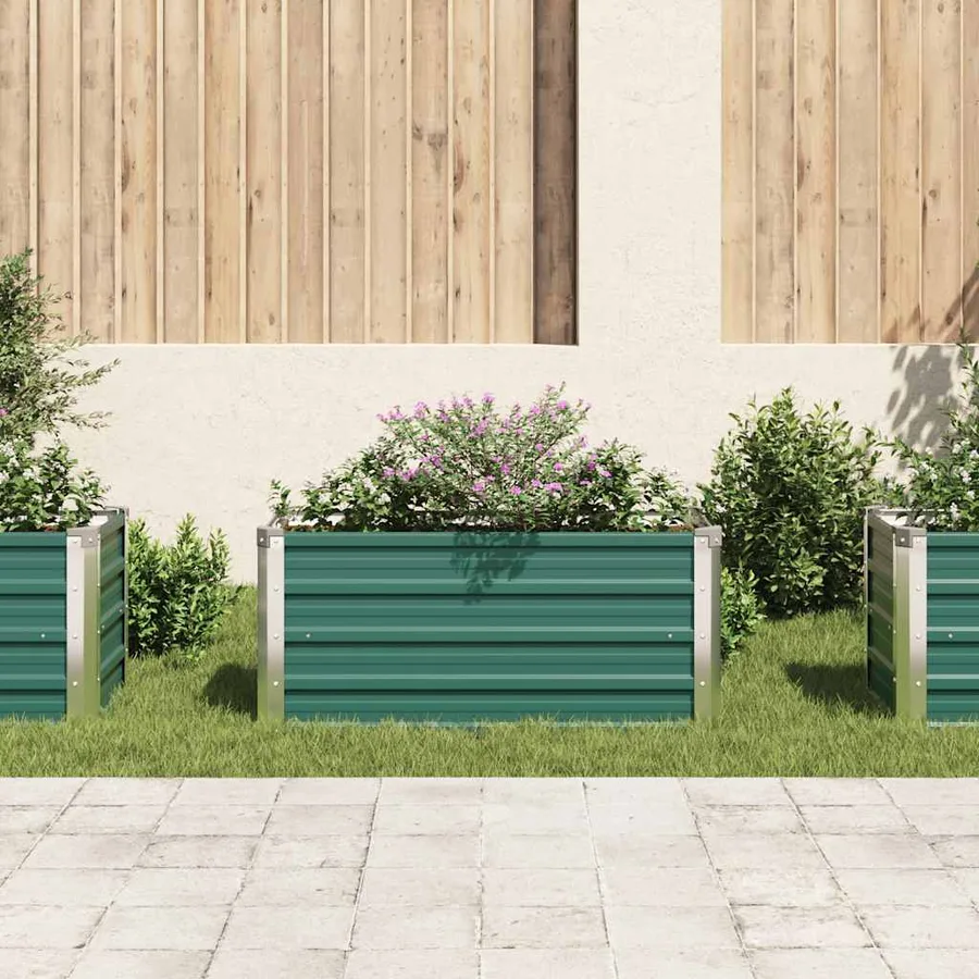 Lit surélevé de jardin Acier galvanisé 100x40x45 cm Vert - 3