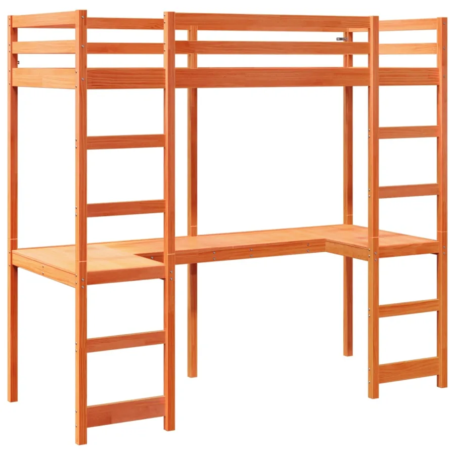 Cadre de lit superposé sans matelas 80x200cm bois de pin massif - 3