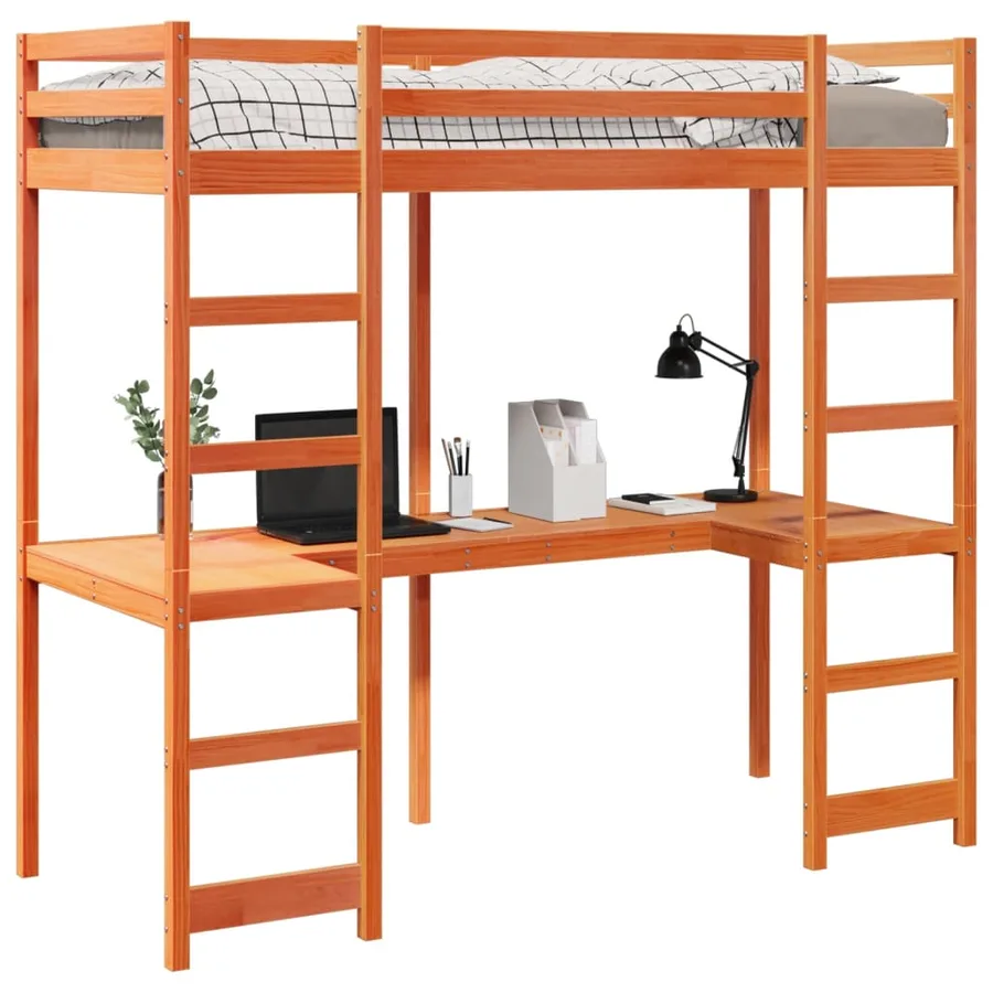 Cadre de lit superposé sans matelas 80x200cm bois de pin massif - 4