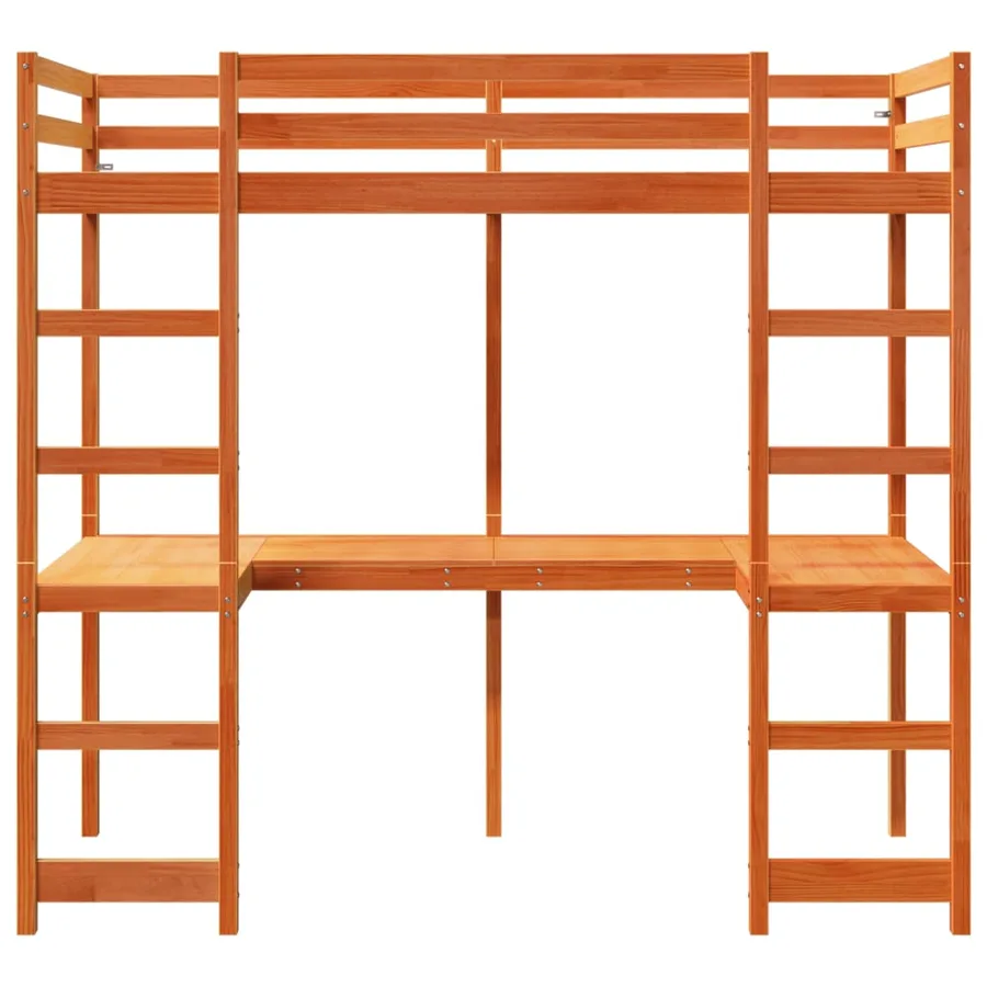 Cadre de lit superposé sans matelas 80x200cm bois de pin massif - 5