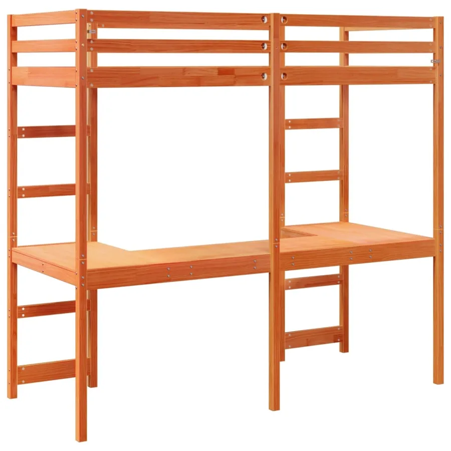 Cadre de lit superposé sans matelas 80x200cm bois de pin massif - 7