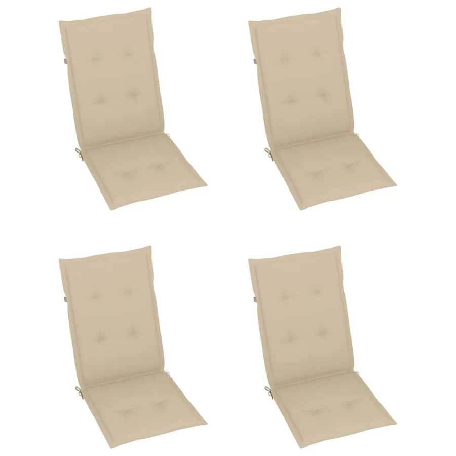 Chaises inclinables de jardin lot de 4 et coussins Bois acacia - 17