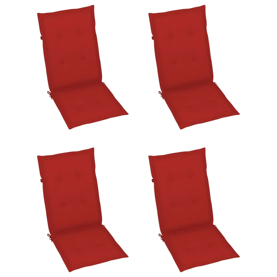 Chaises inclinables de jardin lot de 4 et coussins Bois acacia - 28