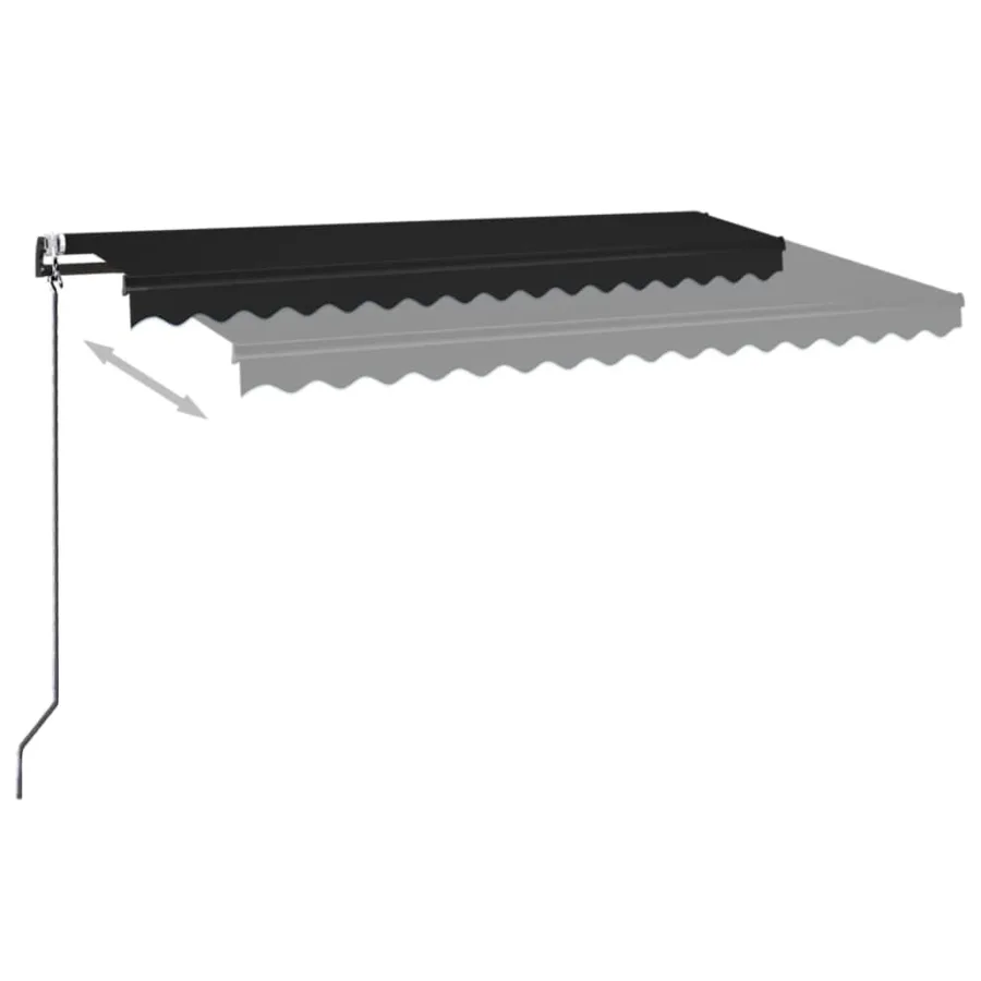 Auvent automatique et capteur de vent LED 450x350 cm Anthracite - 3