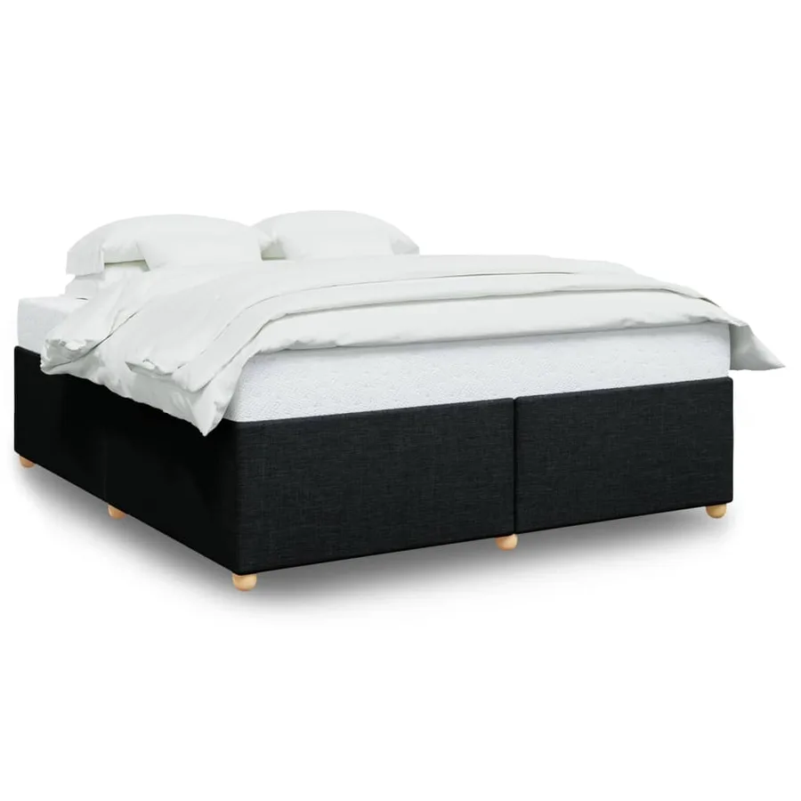 Cadre de lit sans matelas noir 200x200 cm tissu - 2