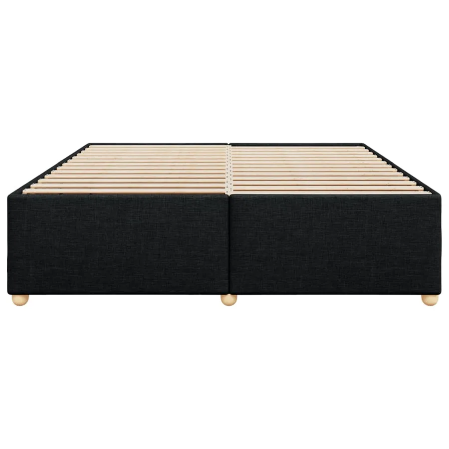 Cadre de lit sans matelas noir 200x200 cm tissu - 4