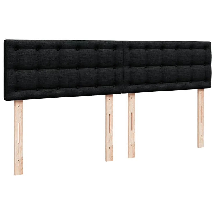 Sommier à lattes de lit avec matelas Noir 200x200 cm Tissu - 12