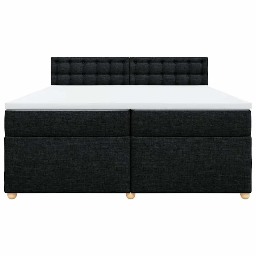 Sommier à lattes de lit avec matelas Noir 200x200 cm Tissu - 6