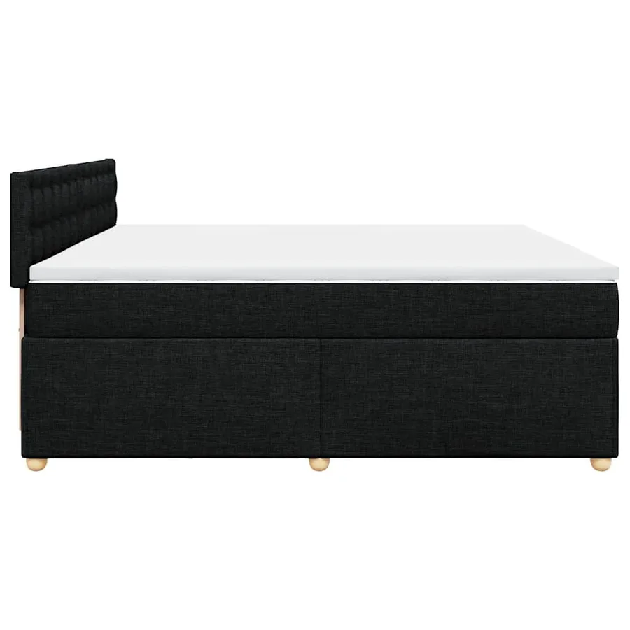 Sommier à lattes de lit avec matelas Noir 200x200 cm Tissu - 7