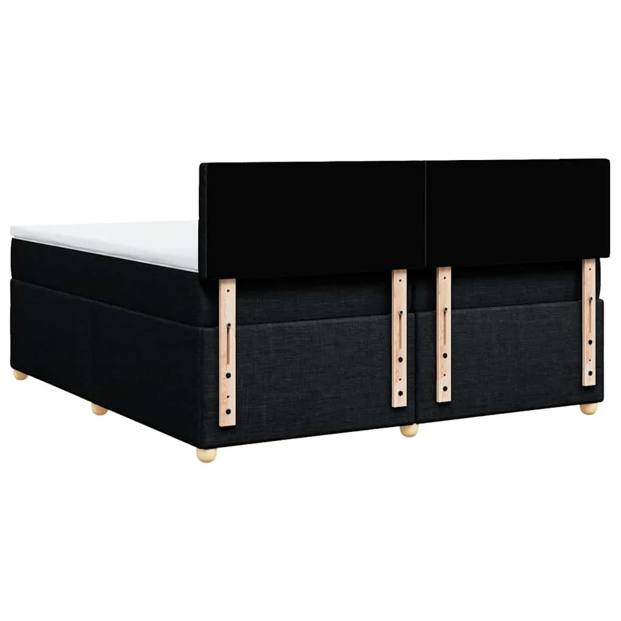 Sommier à lattes de lit avec matelas Noir 200x200 cm Tissu - 8