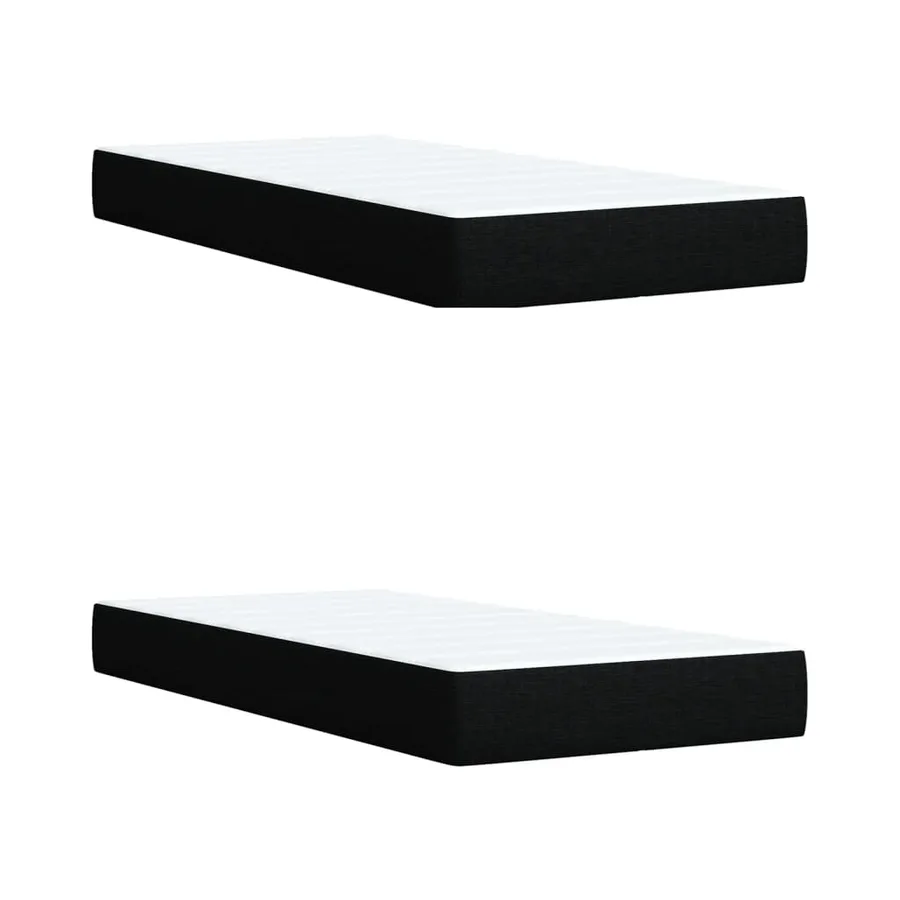 Sommier à lattes de lit avec matelas Noir 200x200 cm Tissu - 10