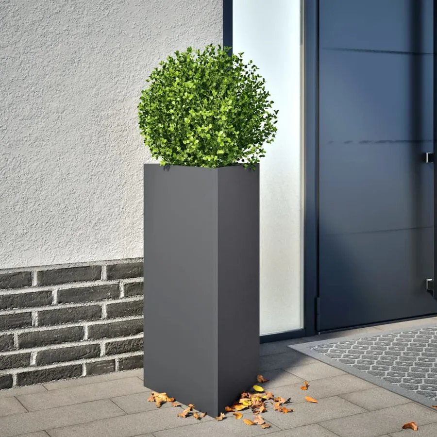Jardinière anthracite triangulaire 40x34,5x75 cm acier