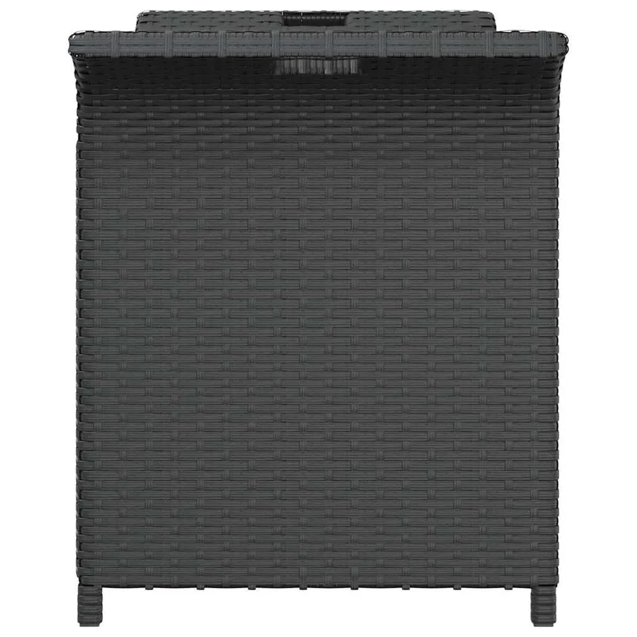 Garden Bench with Cushion Black 116x46x57 cm Poly Rattan - 5