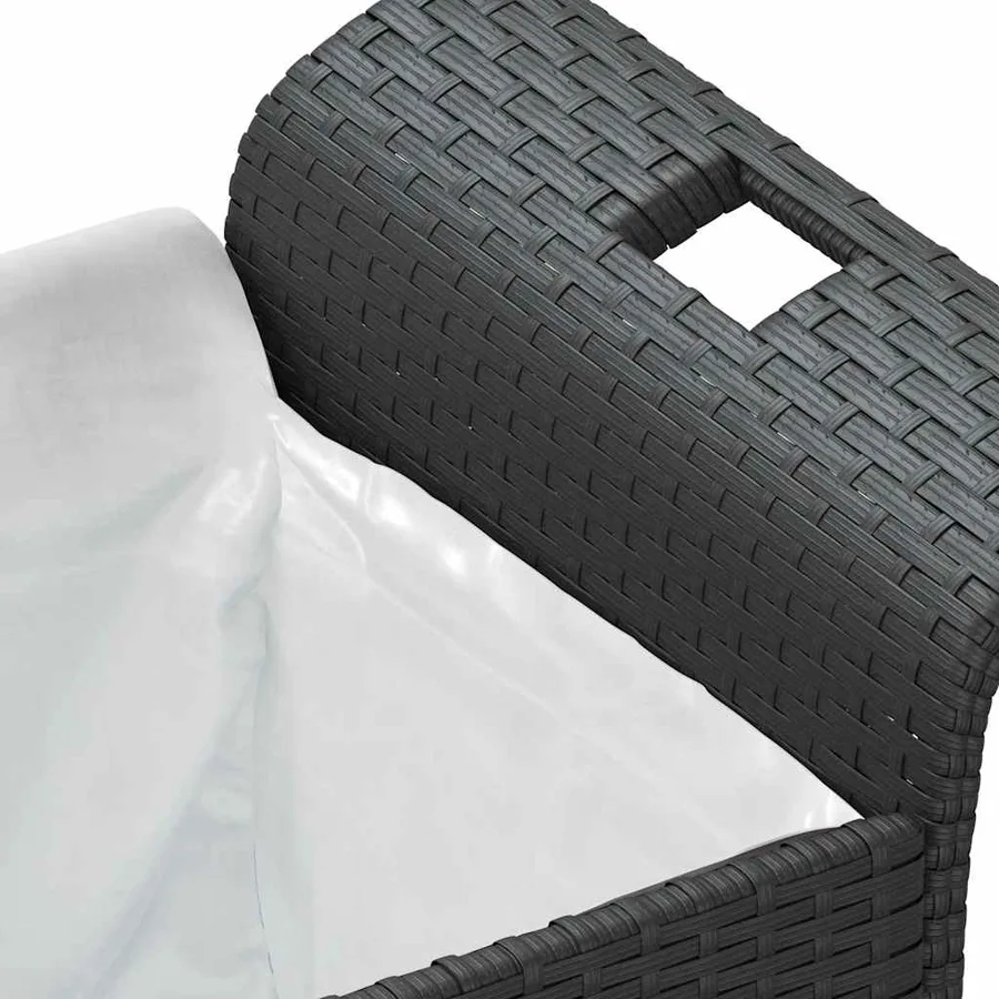 Garden Bench with Cushion Black 116x46x57 cm Poly Rattan - 7