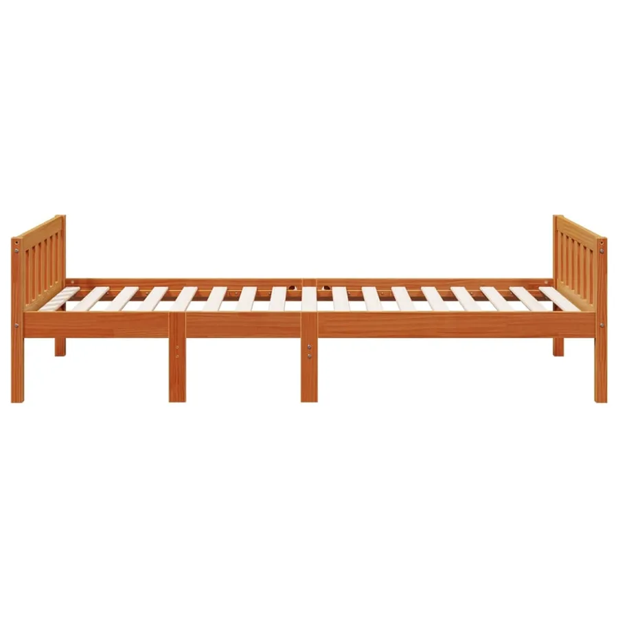 Lit pour enfants sans matelas cire marron 75x190 cm pin massif - 5