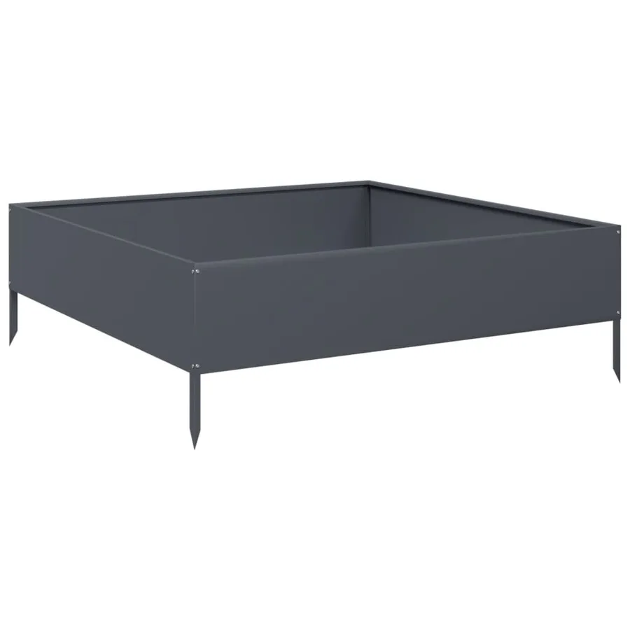 Lit surélevé de jardin anthracite 100x100x33,5 cm acier - 2