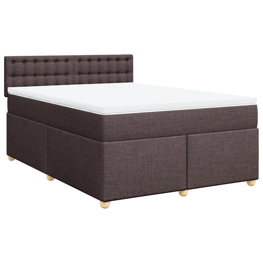 Sommier à lattes de lit avec matelas Marron foncé 140x200 cm - 2
