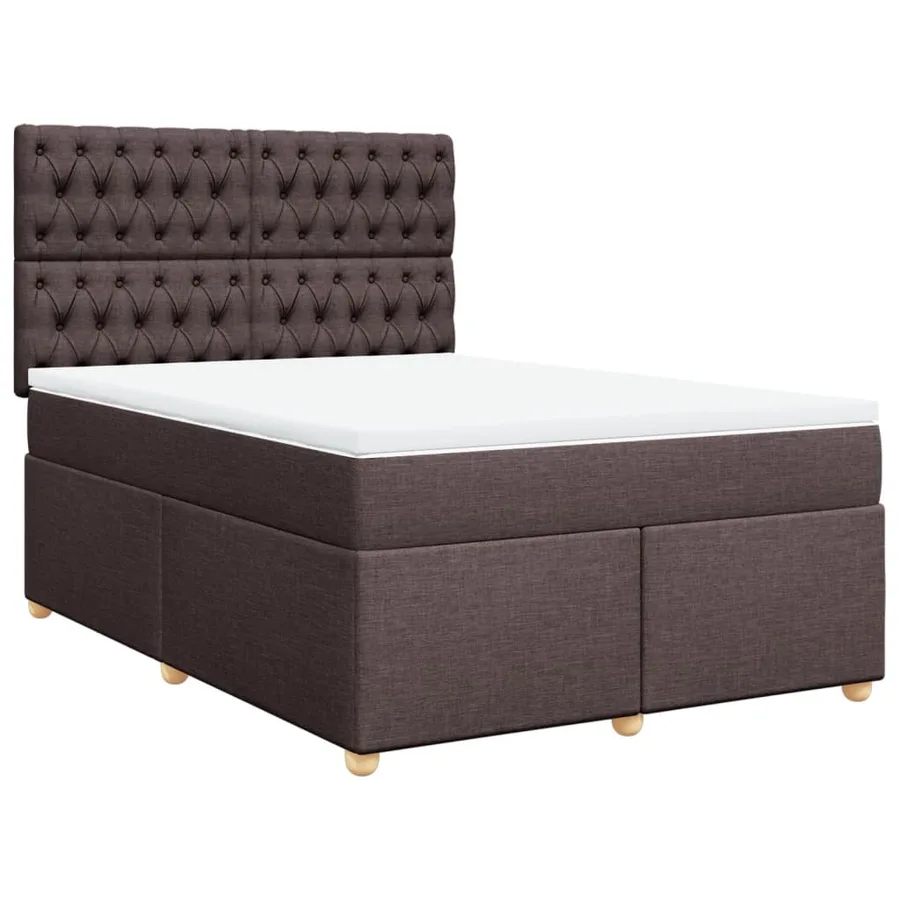 Sommier à lattes de lit avec matelas Marron foncé 140x200 cm - 2