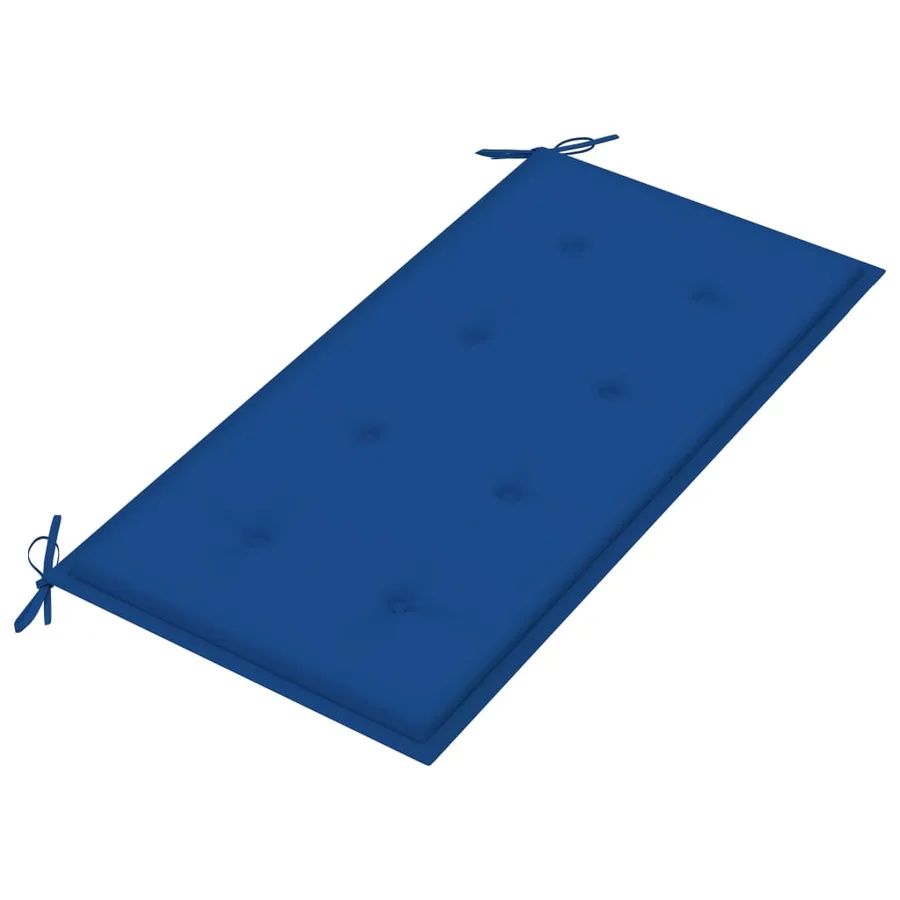 Banc de jardin et coussin bleu royal 112 cm Bois de teck massif - 5