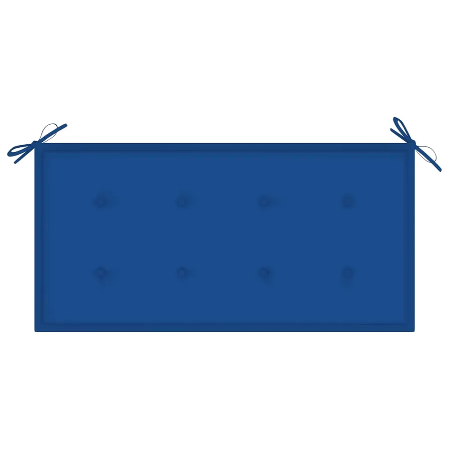 Banc de jardin et coussin bleu royal 112 cm Bois de teck massif - 6
