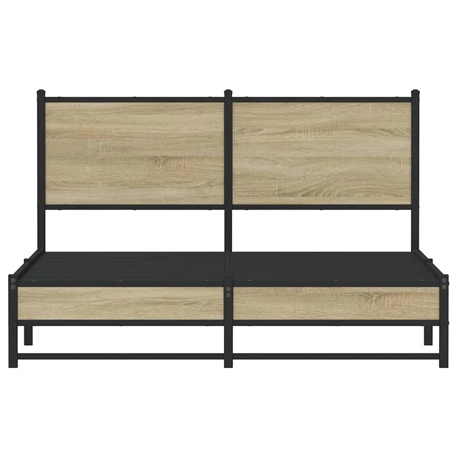 Cadre de lit en métal sans matelas chêne sonoma 150x200 cm - 5