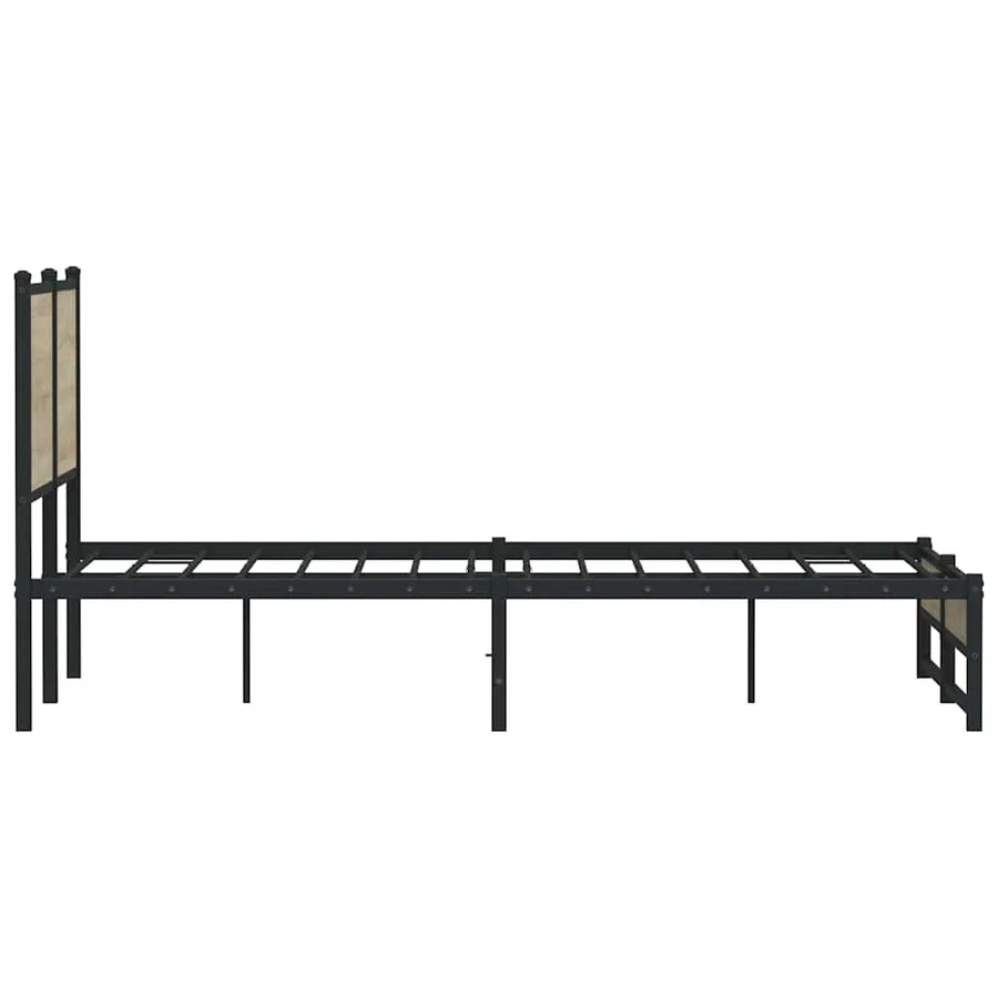 Cadre de lit en métal sans matelas chêne sonoma 150x200 cm - 6