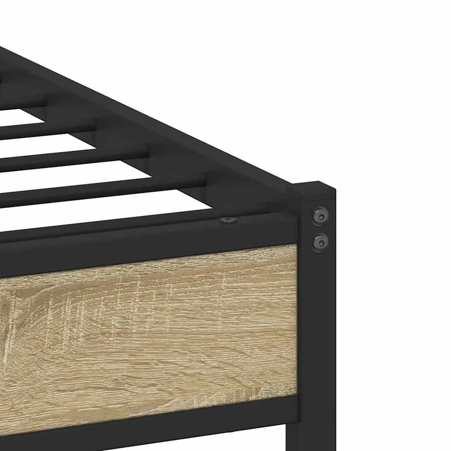 Cadre de lit en métal sans matelas chêne sonoma 150x200 cm - 8