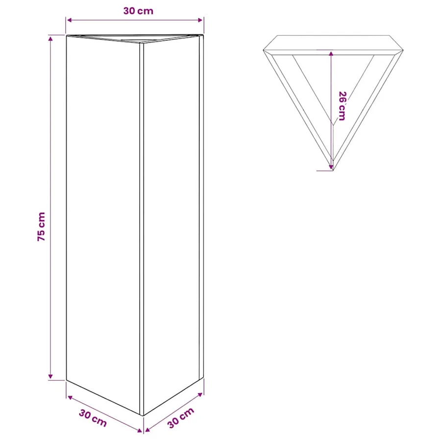 Jardinière vert olive triangulaire 30x26x75 cm acier - 10