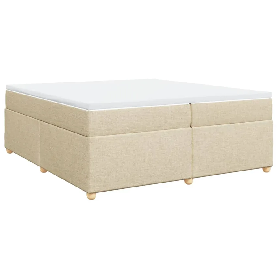Sommier à lattes de lit avec matelas Crème 200x200 cm Tissu - 2
