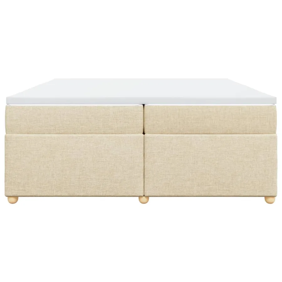 Sommier à lattes de lit avec matelas Crème 200x200 cm Tissu - 4