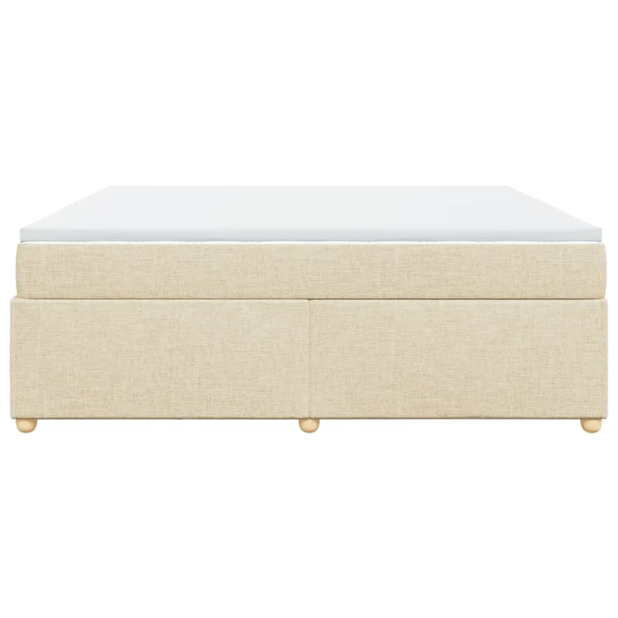 Sommier à lattes de lit avec matelas Crème 200x200 cm Tissu - 8