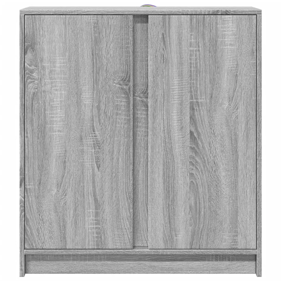 Buffet avec LED sonoma gris 77x34x85 cm bois d'ingénierie - 6