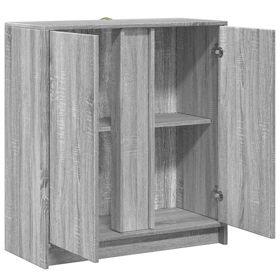 Buffet avec LED sonoma gris 77x34x85 cm bois d'ingénierie - 7