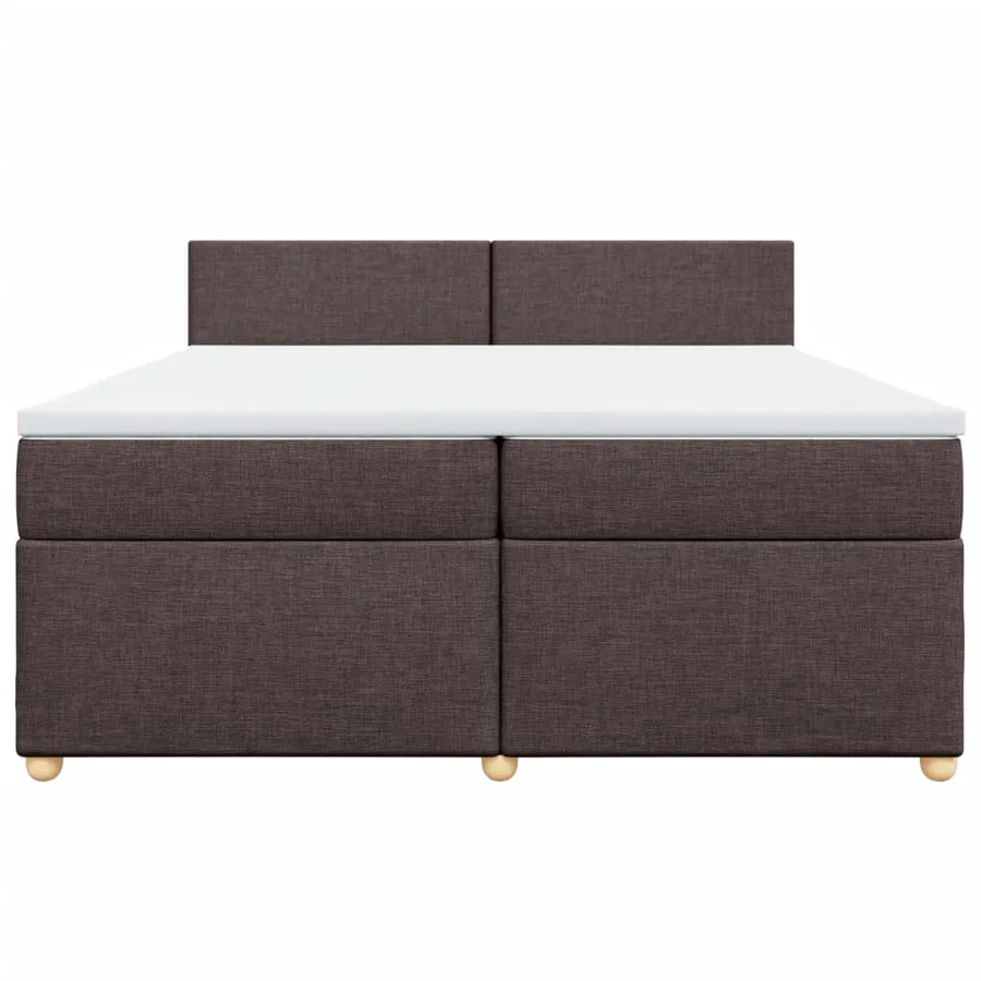 Sommier à lattes de lit avec matelas Marron foncé 200x200 cm - 4